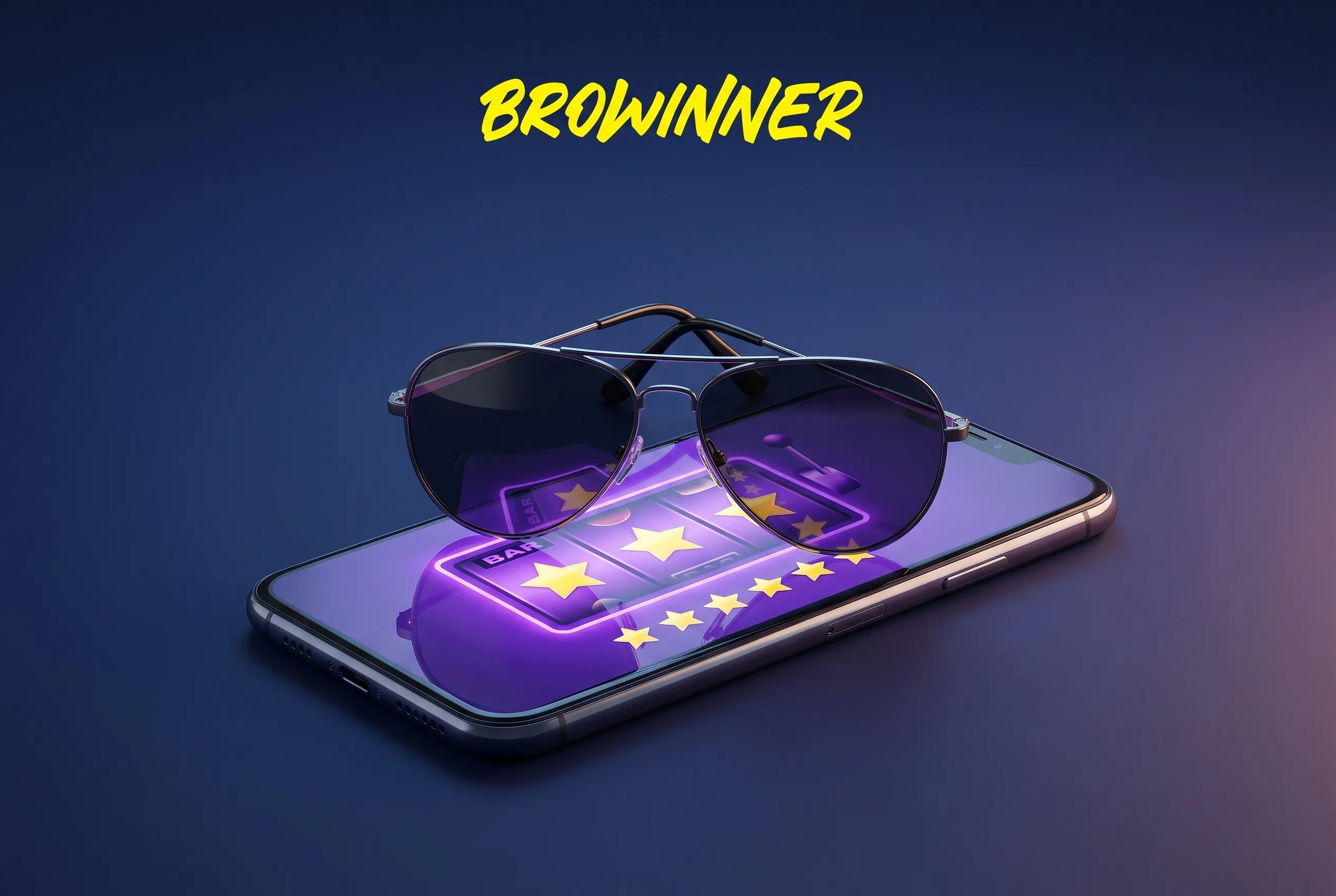 Smartphone und Aviator-Brille für das mobile Browinner Casino