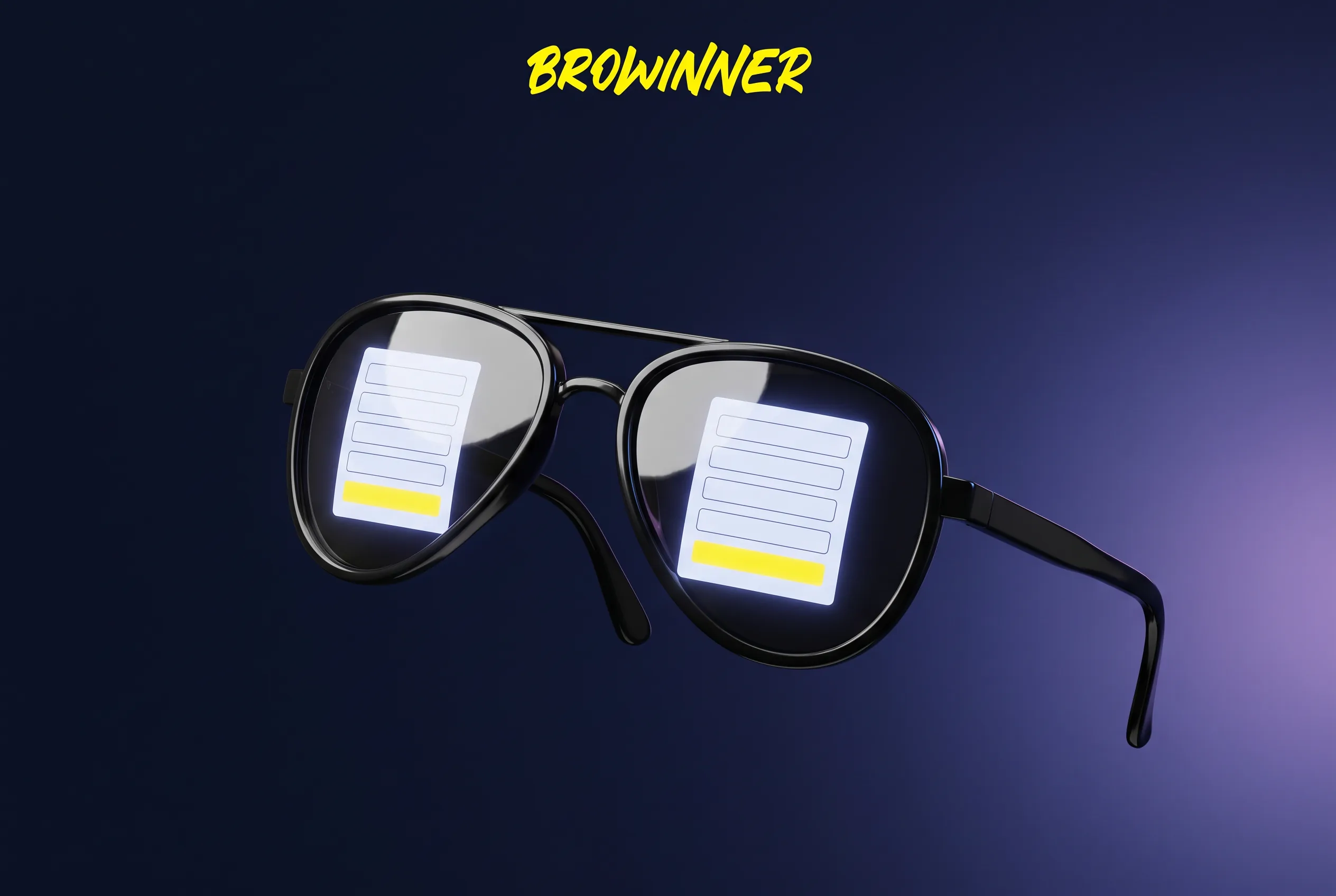 Aviator-Brille als Motiv zur Registrierung bei Browinner Casino
